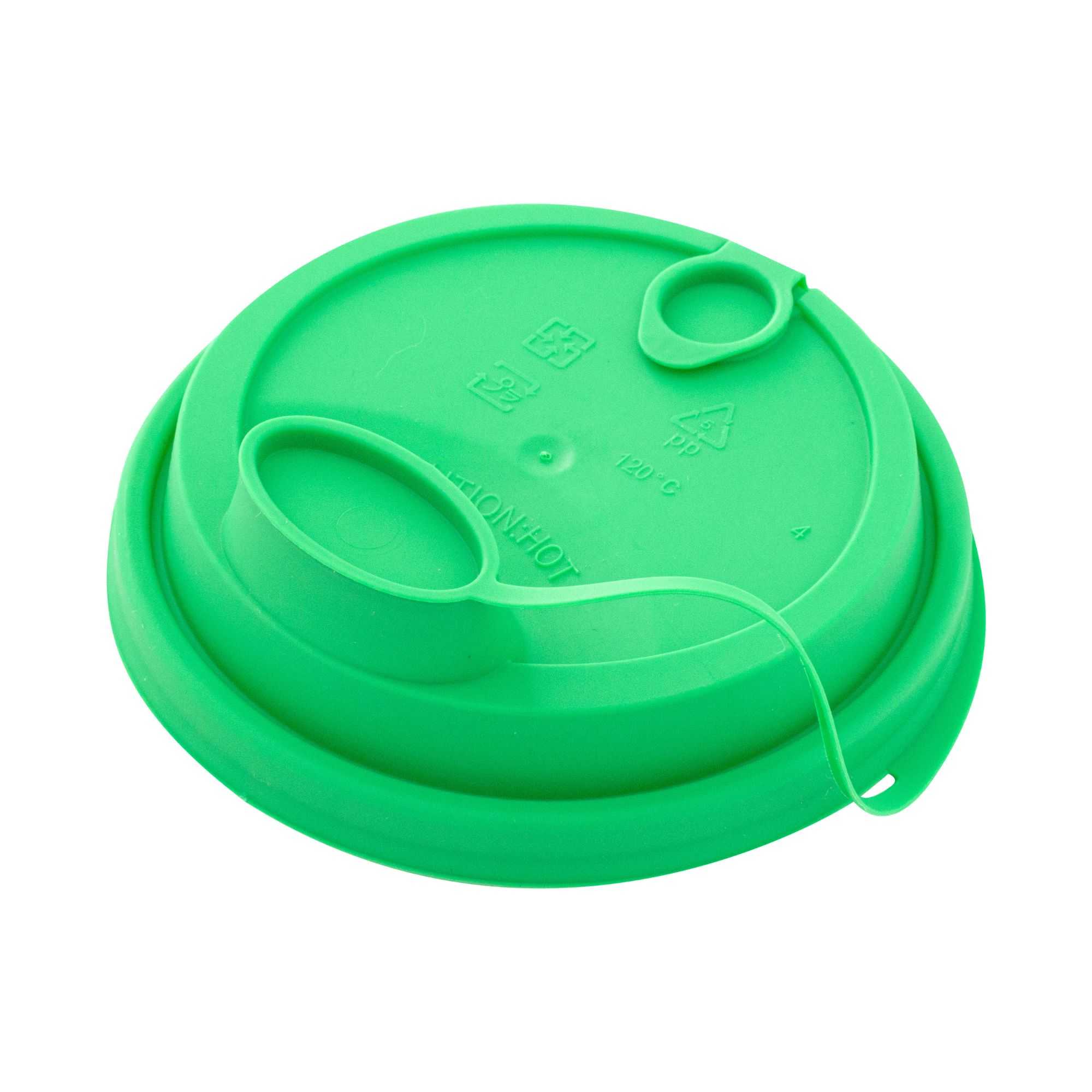 Bev Tek Green Plastic 2-in-1 Straw or Sippy Cup Lid - with Two Plugs, Fits 12, 16 and 24 oz - 500 count box