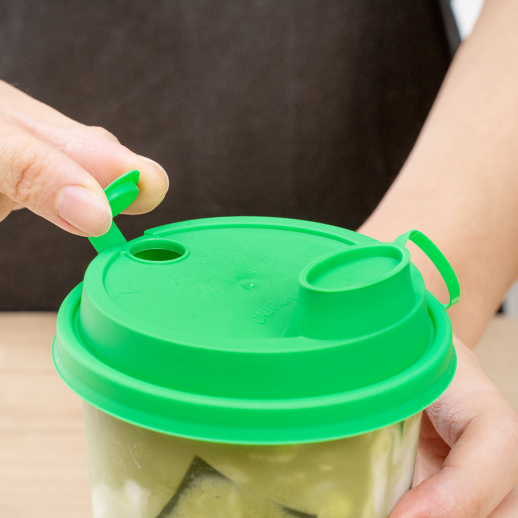 Bev Tek Green Plastic 2-in-1 Straw or Sippy Cup Lid - with Two Plugs, Fits 12, 16 and 24 oz - 25 count box
