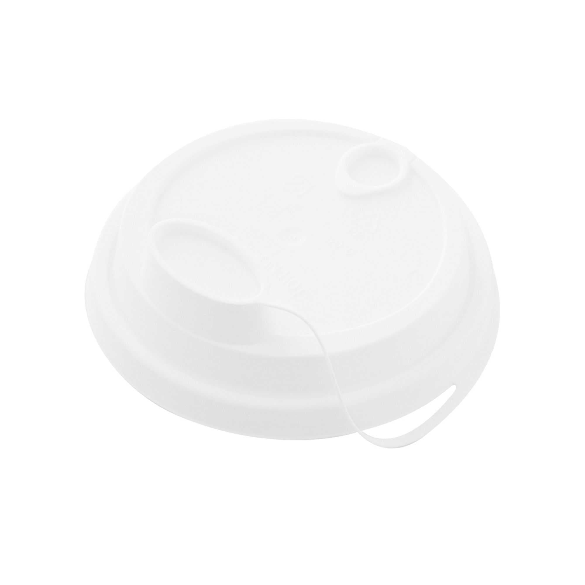 Bev Tek White Plastic 2-in-1 Straw or Sippy Cup Lid - with Two Plugs, Fits 12, 16 and 24 oz - 500 count box