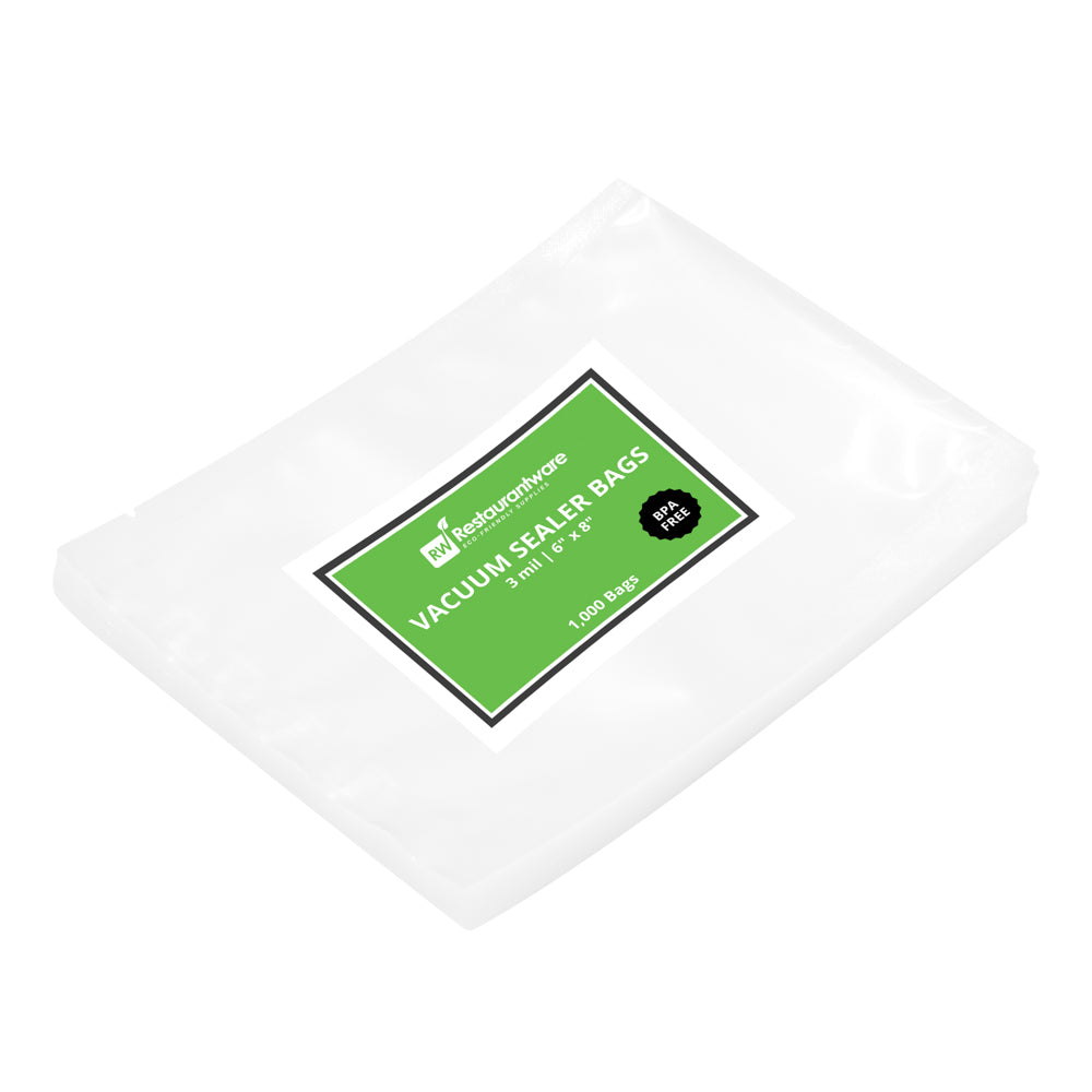 Fresh Hero Clear Plastic Vacuum Packaging Bag - for Chamber Vacuum Sealer, 3 mil, BPA-Free - 6" x 8" - 100 count box
