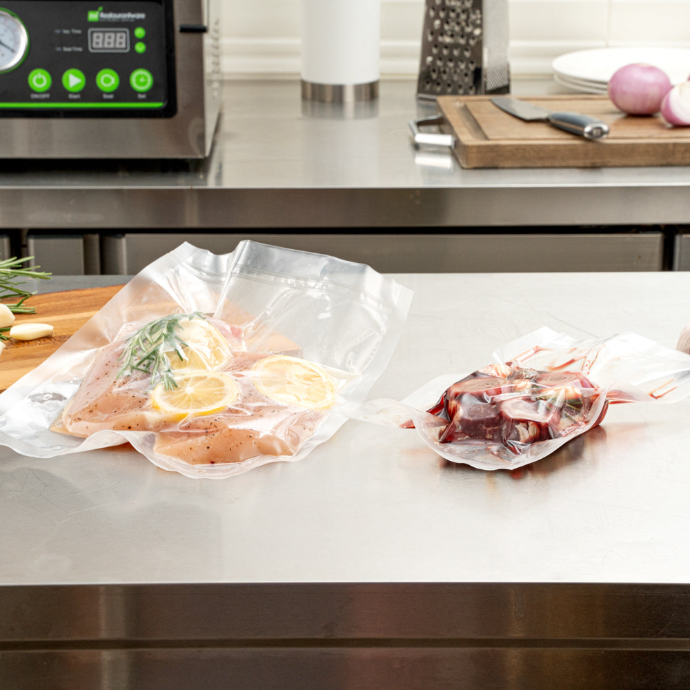 Fresh Hero Clear Plastic Vacuum Sealer Bags - for Chamber Vacuum Sealer, 3 mil, BPA-Free - 10" x 6" - 1000 count box
