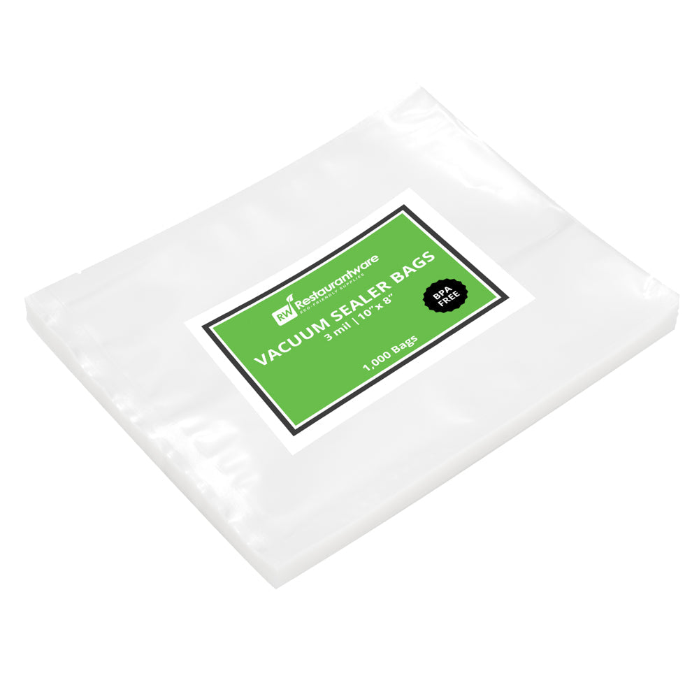 Fresh Hero Clear Plastic Vacuum Packaging Pouch - for Chamber Vacuum Sealer, 3 mil, BPA-Free - 10" x 8" - 100 count box