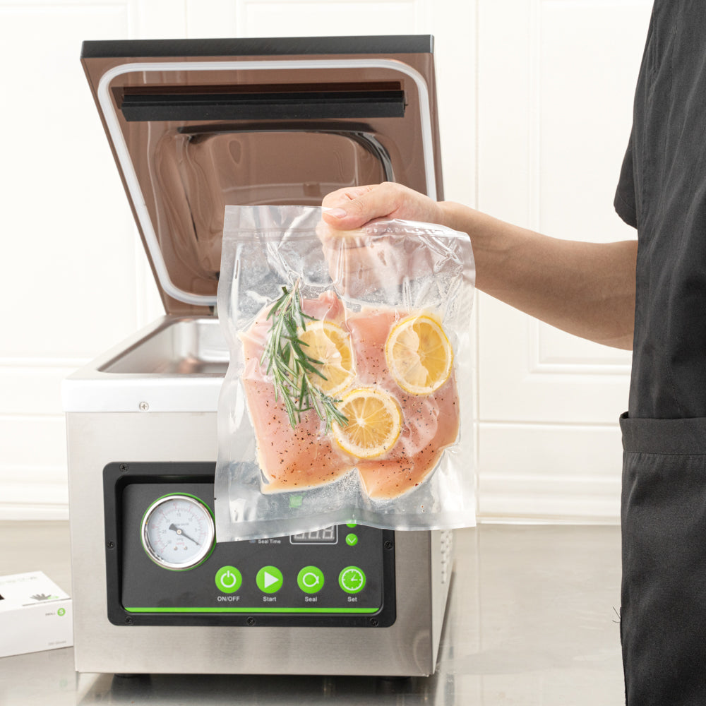 Fresh Hero Clear Plastic Vacuum Sealer Pouch - for Chamber Vacuum Sealer, 3 mil, BPA-Free - 10" x 8" - 1000 count box