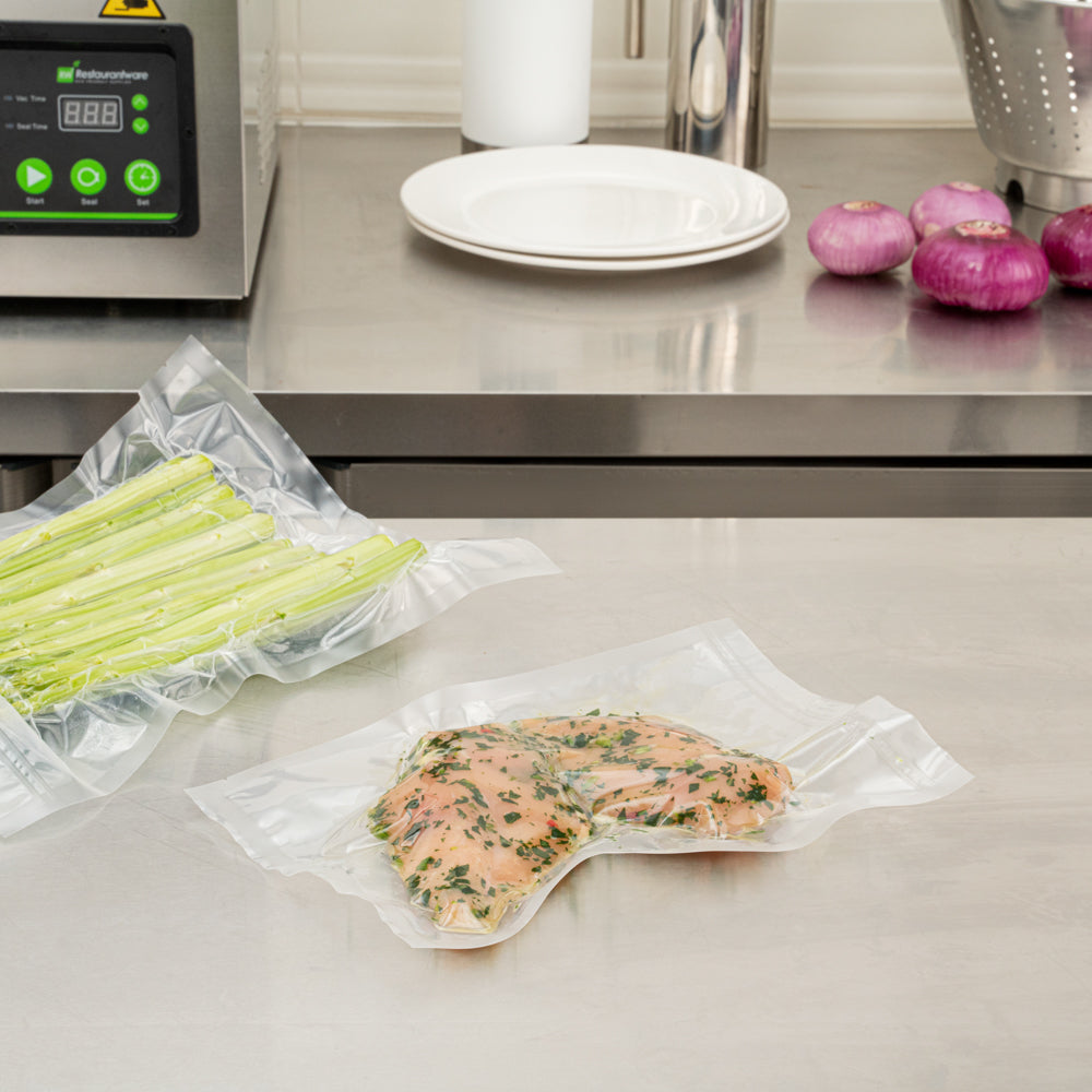 Fresh Hero Clear Plastic Vacuum Sealer Bag - for Chamber Vacuum Sealer, 3 mil, BPA-Free - 12" x 8" - 1000 count box