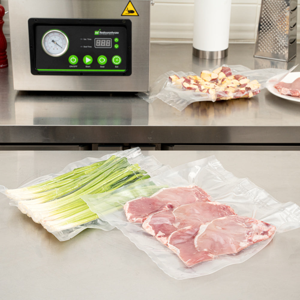 Fresh Hero Clear Plastic Vacuum Sealer Bags - for Chamber Vacuum Sealer, 3 mil, BPA-Free - 12" x 12" - 1000 count box