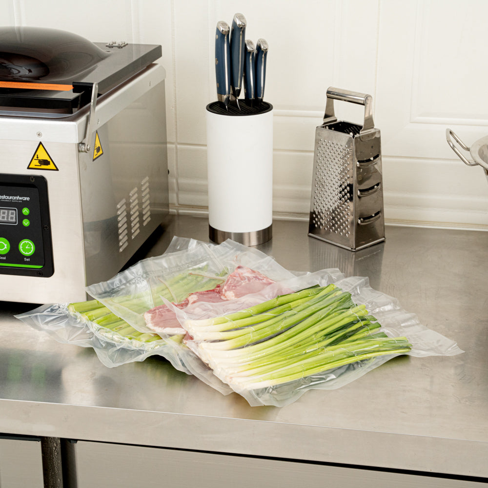 Fresh Hero Clear Plastic Vacuum Sealer Bags - for Chamber Vacuum Sealer, 3 mil, BPA-Free - 14" x 12" - 1000 count box