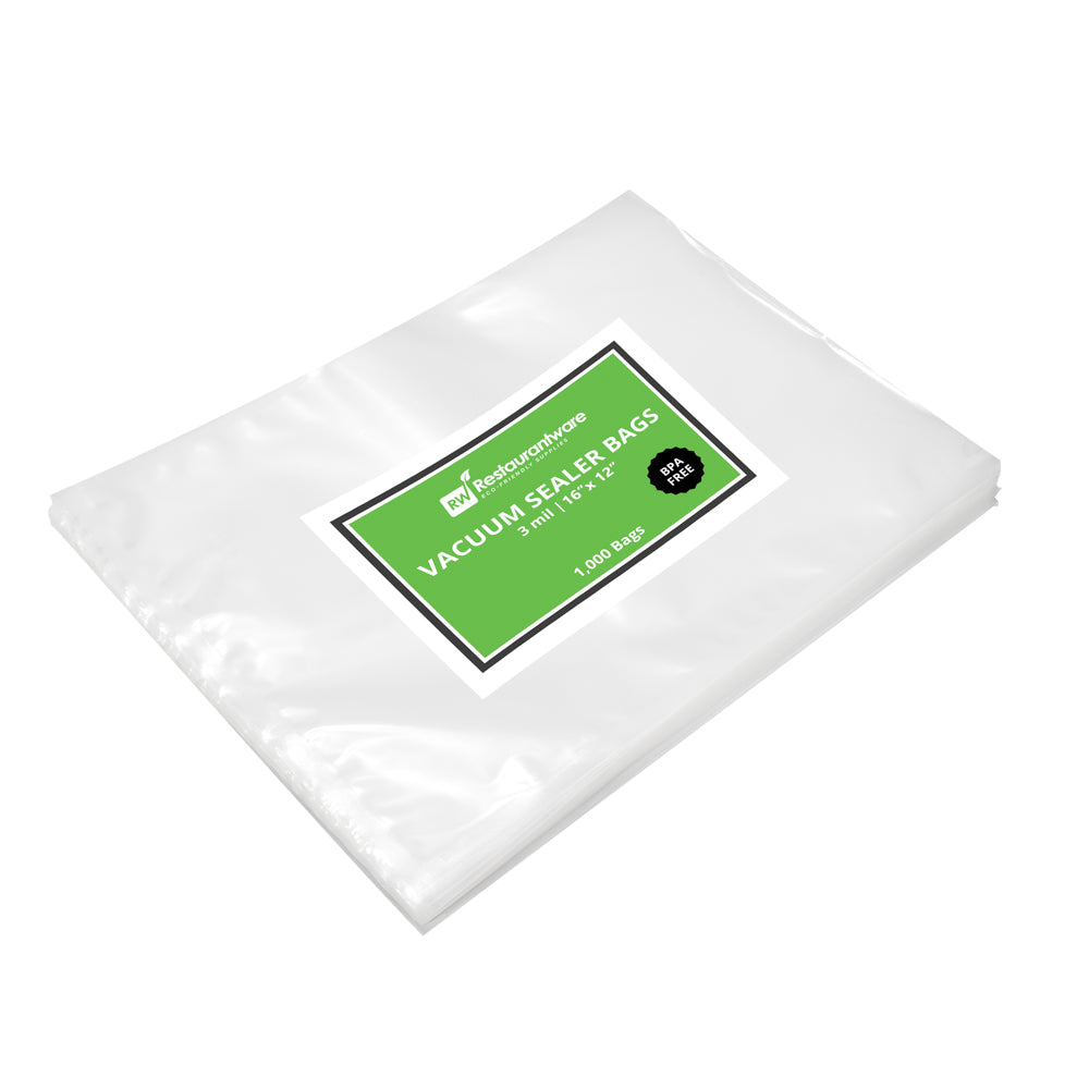 Fresh Hero Clear Plastic Vacuum Packaging Bag - for Chamber Vacuum Sealer, 4 mil, BPA-Free - 16" x 12" - 100 count box