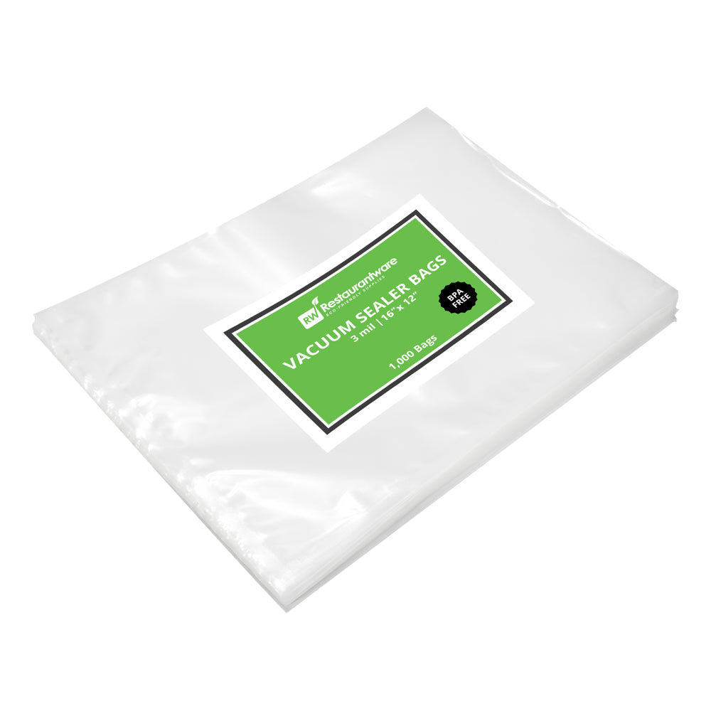 Fresh Hero Clear Plastic Vacuum Packaging Bag - for Chamber Vacuum Sealer, 3 mil, BPA-Free - 16" x 12" - 100 count box