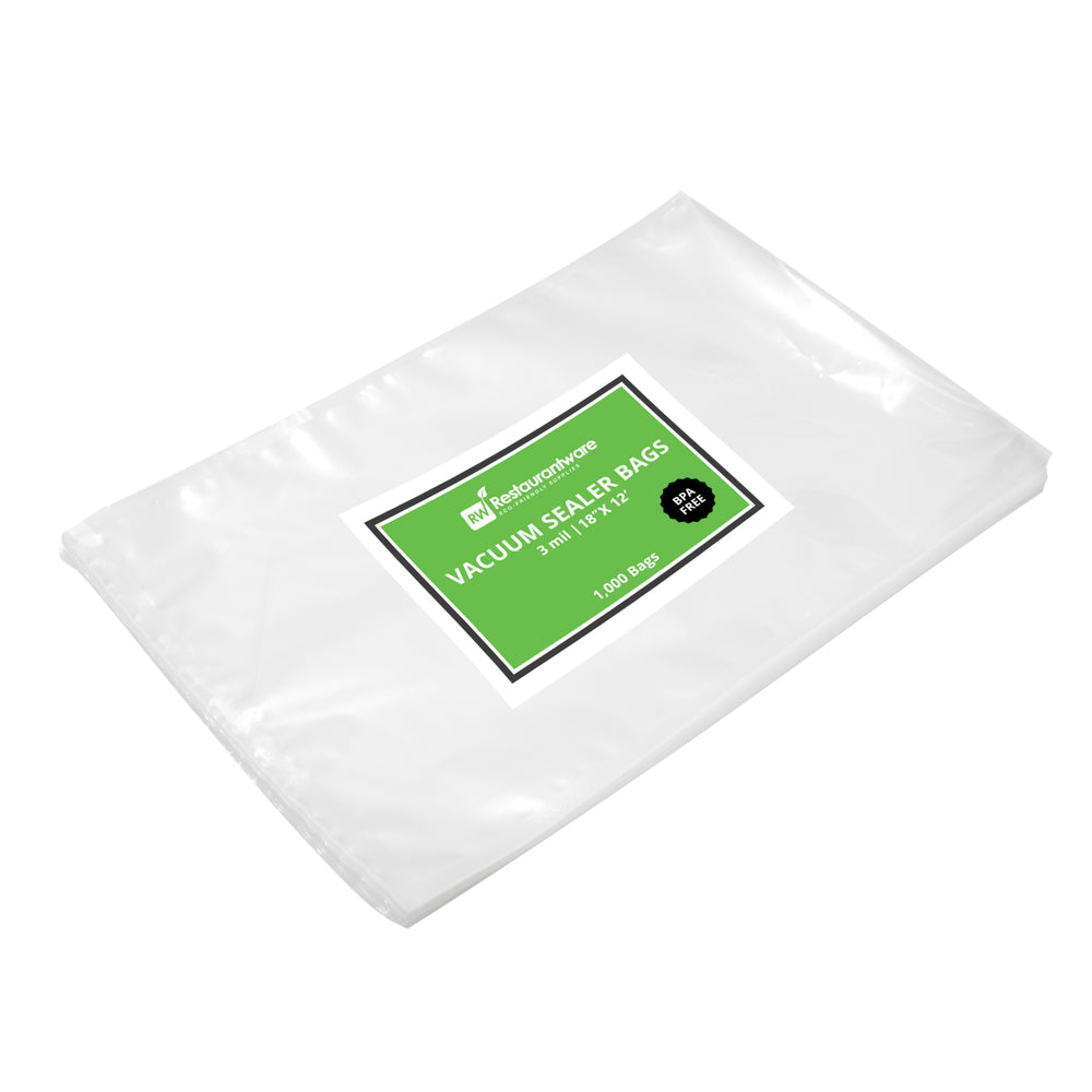 Fresh Hero Clear Plastic Vacuum Packaging Bag - for Chamber Vacuum Sealer, 3 mil, BPA-Free - 18" x 12" - 100 count box