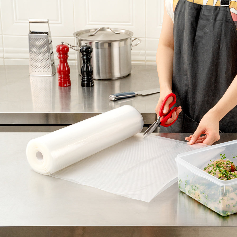 Fresh Hero Clear Plastic Full Mesh External Vacuum Sealer Bag Roll - 3 mil - 15" x 50' - 10 count box