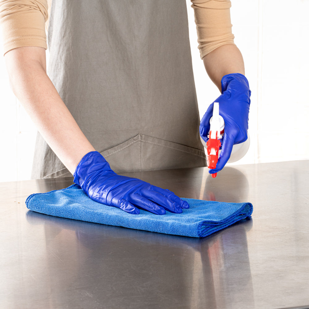Low Derma Blue Small Nitrile Gloves - Hypoallergenic, Non-Sterile, Powder-Free - 100 count box