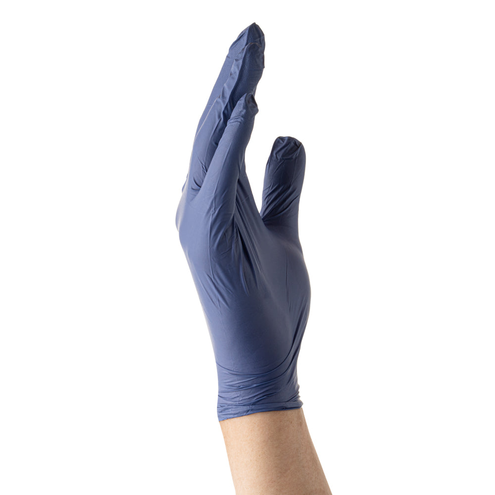 Low Derma Dark Blue Medium Nitrile Gloves - Hypoallergenic, Non-Sterile, Powder-Free - 100 count box
