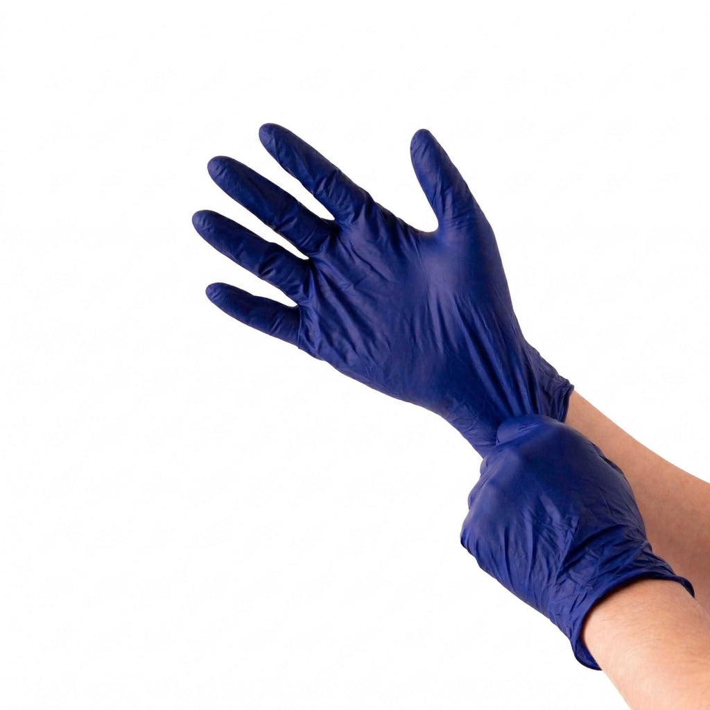 Low Derma Blue Extra Large Nitrile Gloves - Hypoallergenic, Non-Sterile, Powder-Free - 100 count box