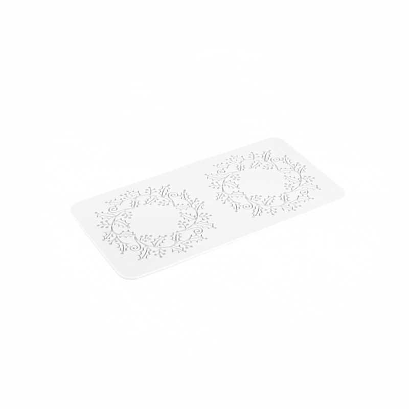 Pastry Tek Gray Silicone Autumn Leaf Halo Fondant Impression Mat - 1 count box