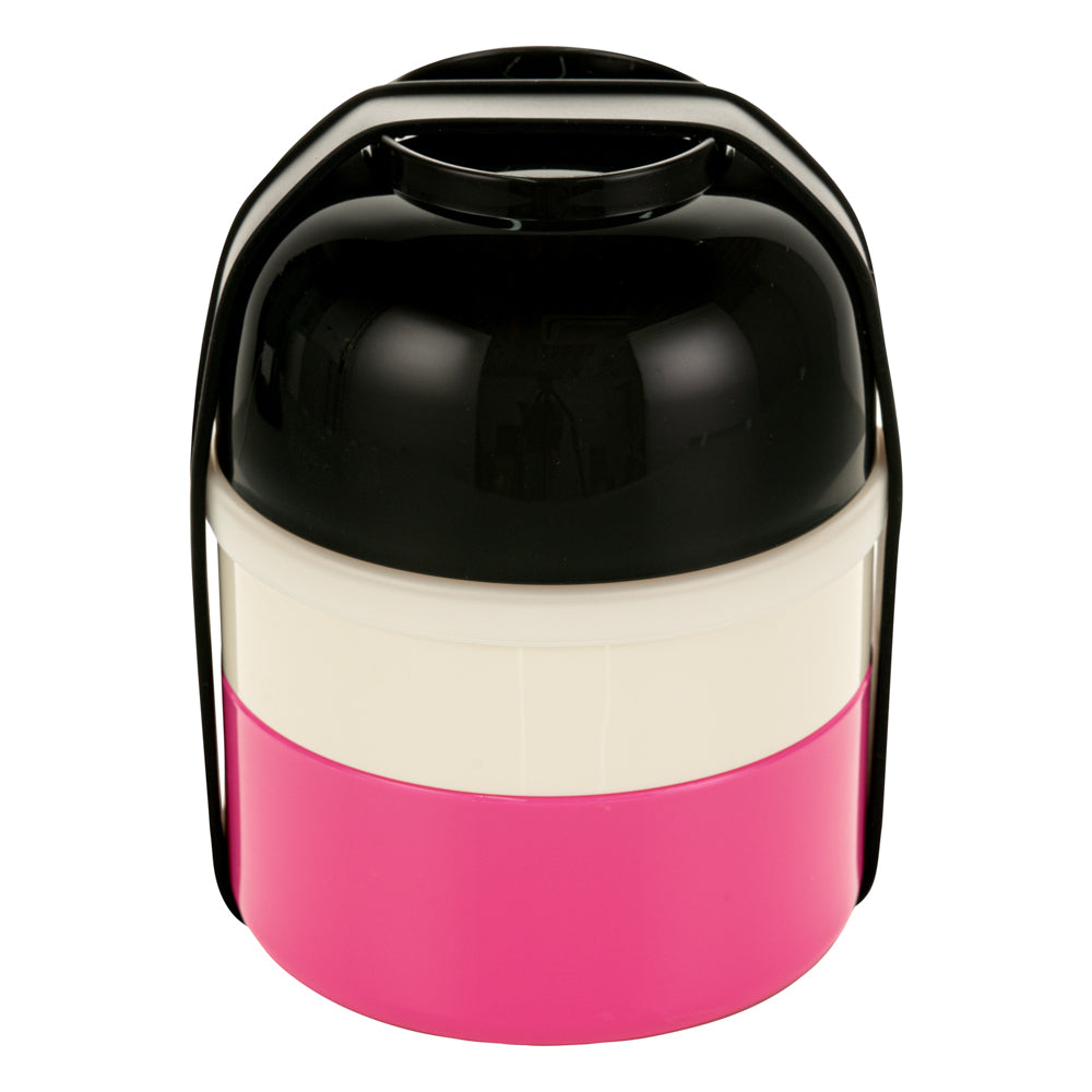 Bento Tek 22 oz Maiko Kokeshi Bento Box - Two Tiers - 4 1/4" x 4 1/4" x 5 1/4" - 1 count box