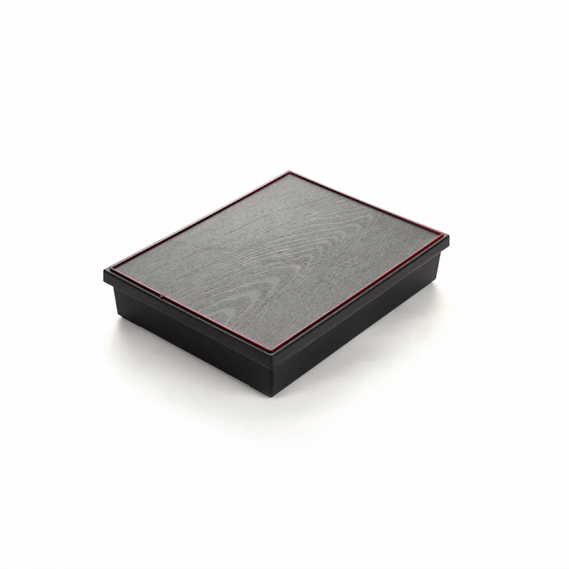 Bento Tek Rectangle Black and Red Small Japanese Style Bento Box - 5 Compartments - 10 3/4" x 8 1/4" x 2 1/4" - 1 count box