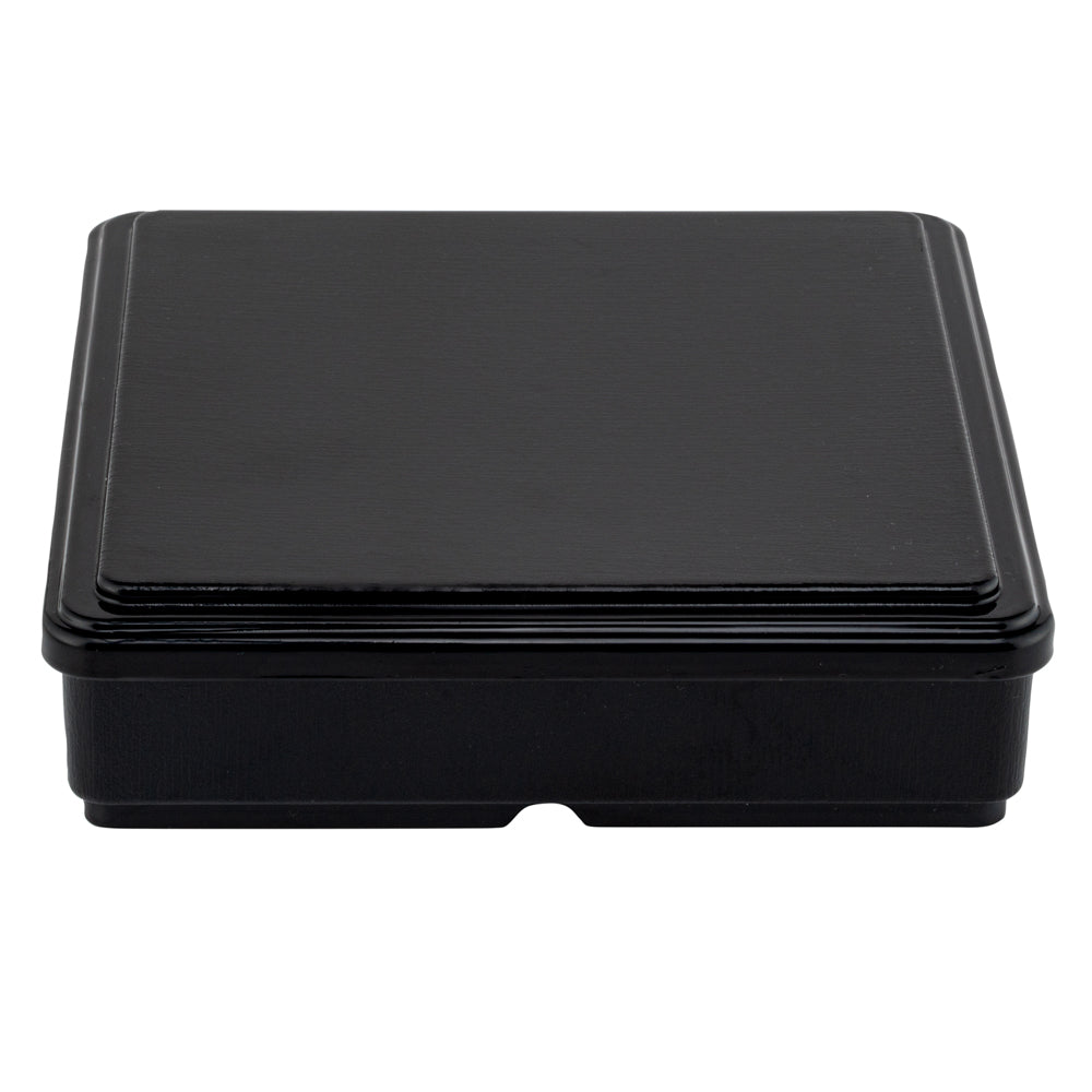 Bento Tek Square Black and Red Japanese Style Bento Box - 4 Compartments - 8 1/4" x 8 1/4" x 2 1/4" - 1 count box
