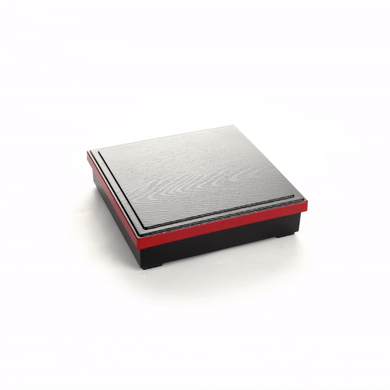 Bento Tek Square Black and Red Japanese Style Bento Box - 4 Compartments - 10" x 10" x 2 1/4" - 1 count box
