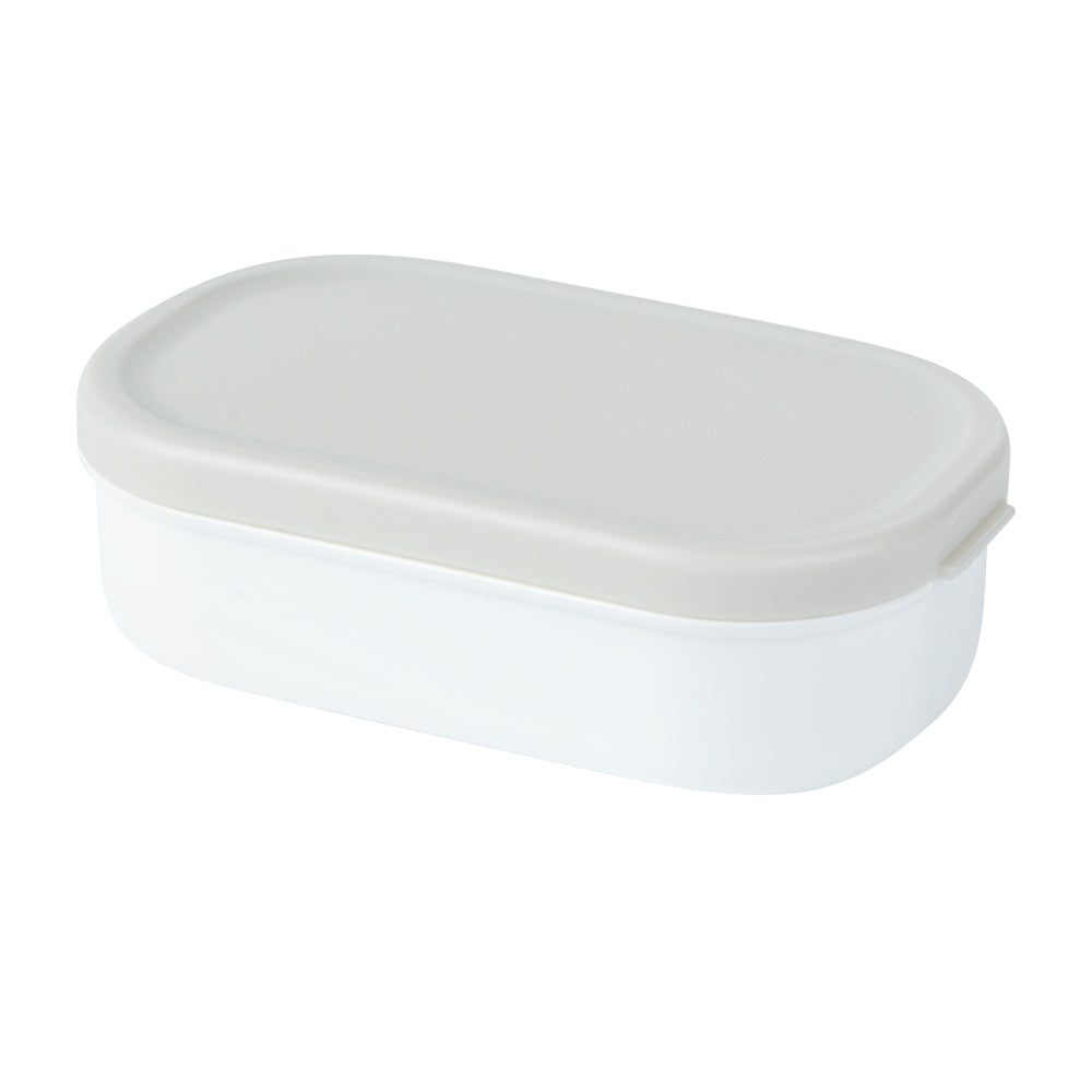 Bento Tek 41 oz Gray and White Buddha Box All-in-One Lunch Box - with Utensils, Sauce Cup - 7 1/4" x 4 1/4" x 4" - 1 count box