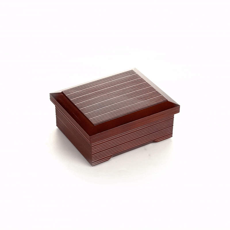 Bento Tek 27 oz Brown Japanese Style Unagi Bento Box - 6 3/4" x 5 3/4" x 3" - 1 count box