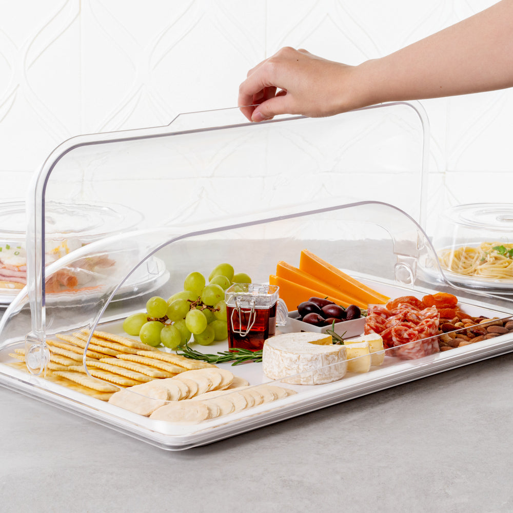 Cater Tek Clear Polycarbonate Plate Cover - Full Size - 21" x 13 1/4" - 1 count box