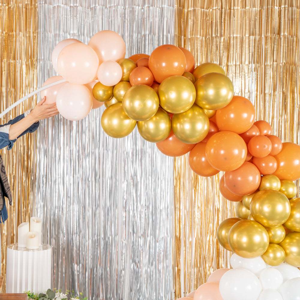 Balloonify Brown, White and Gold Balloon Arch / Garland Kit - 145 Pieces - 1 count box