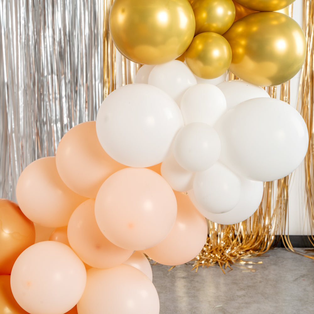Balloonify Brown, White and Gold Balloon Arch / Garland Kit - 145 Pieces - 1 count box
