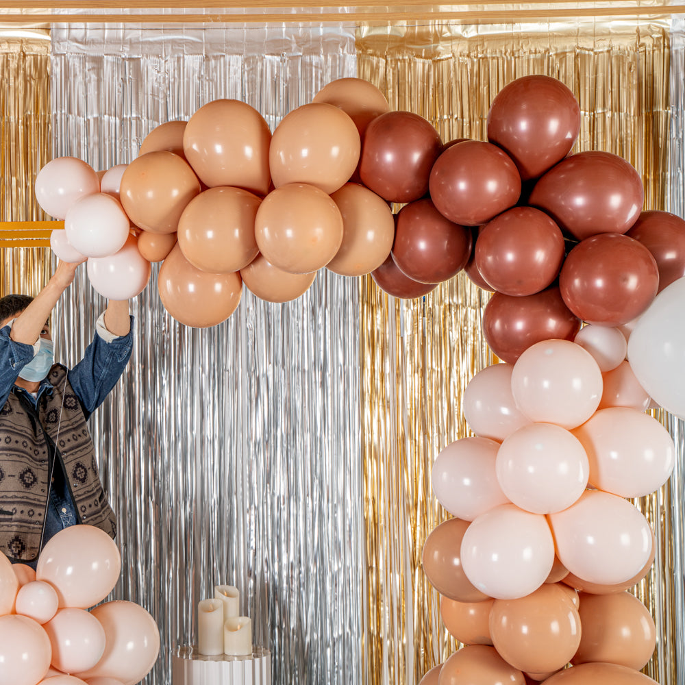Balloonify Brown, Beige and White Balloon Arch / Garland Kit - 141 Pieces - 1 count box