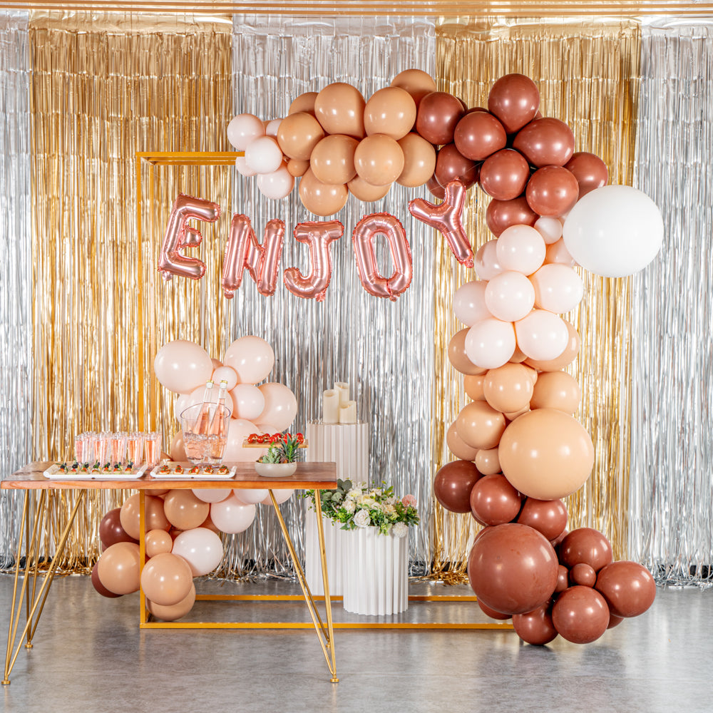 Balloonify Brown, Beige and White Balloon Arch / Garland Kit - 141 Pieces - 1 count box