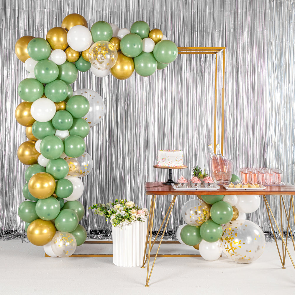 Balloonify Green, White and Gold Balloon Arch / Garland Kit - 119 Pieces - 1 count box