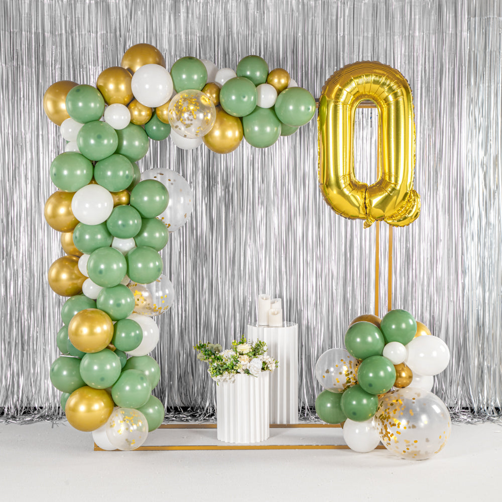 Balloonify Green, White and Gold Balloon Arch / Garland Kit - 119 Pieces - 1 count box