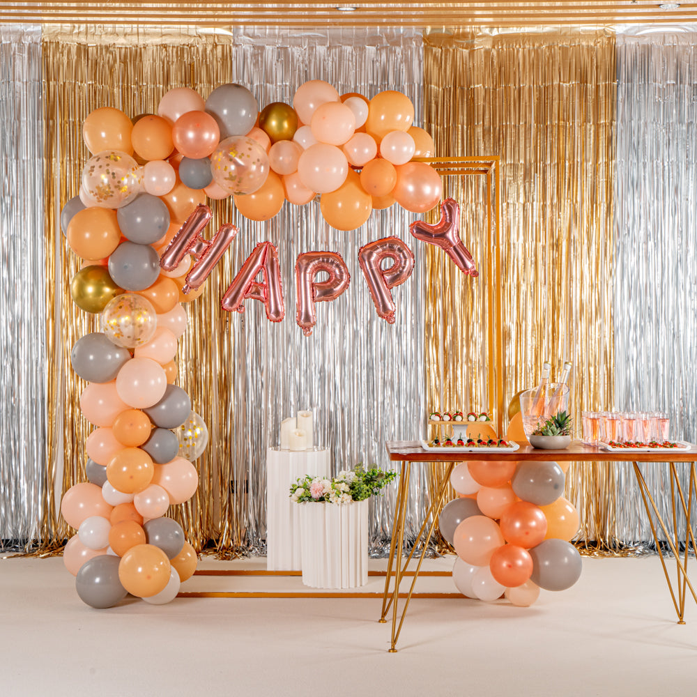 Balloonify Coral, White and Gold Balloon Arch / Garland Kit - 129 Pieces - 1 count box