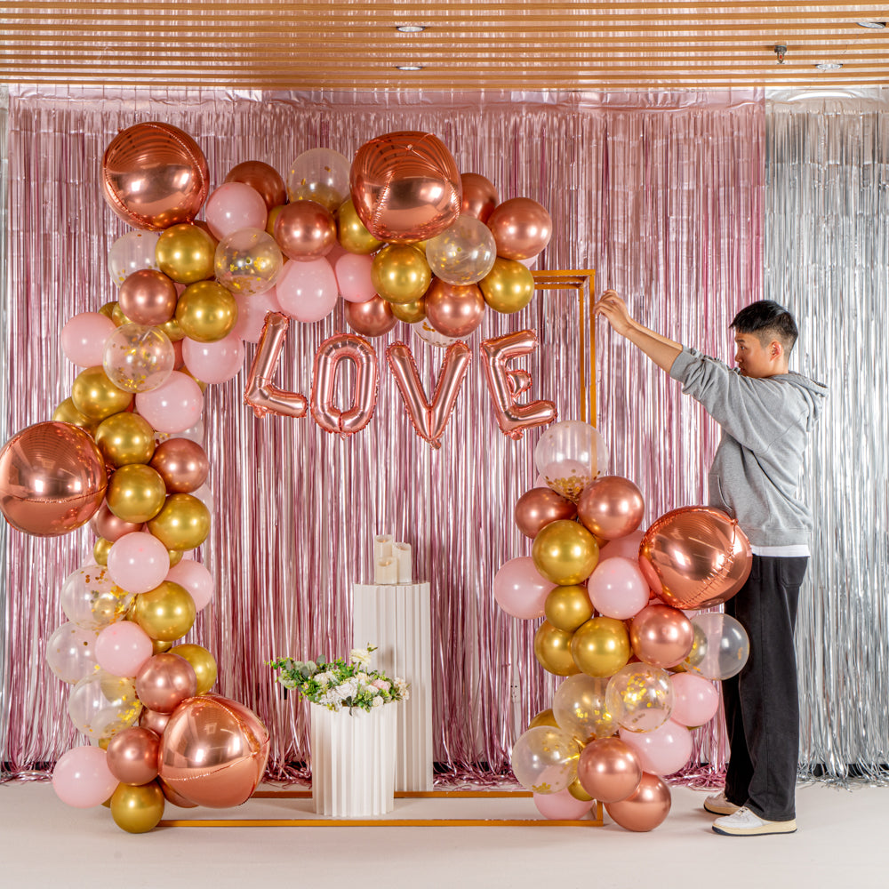 Balloonify Pink and Gold Balloon Arch / Garland Kit - 137 Pieces - 1 count box