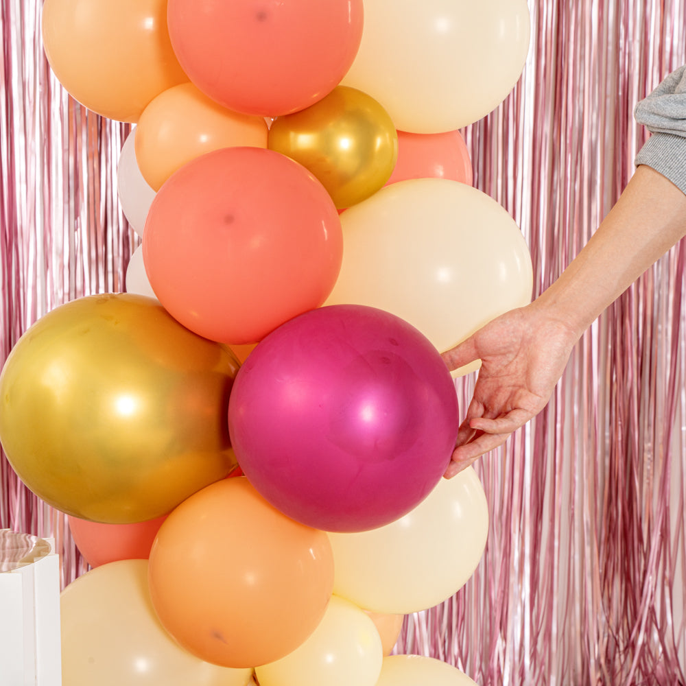 Balloonify Coral, Pink and Yellow Balloon Arch / Garland Kit - 98 Pieces - 1 count box