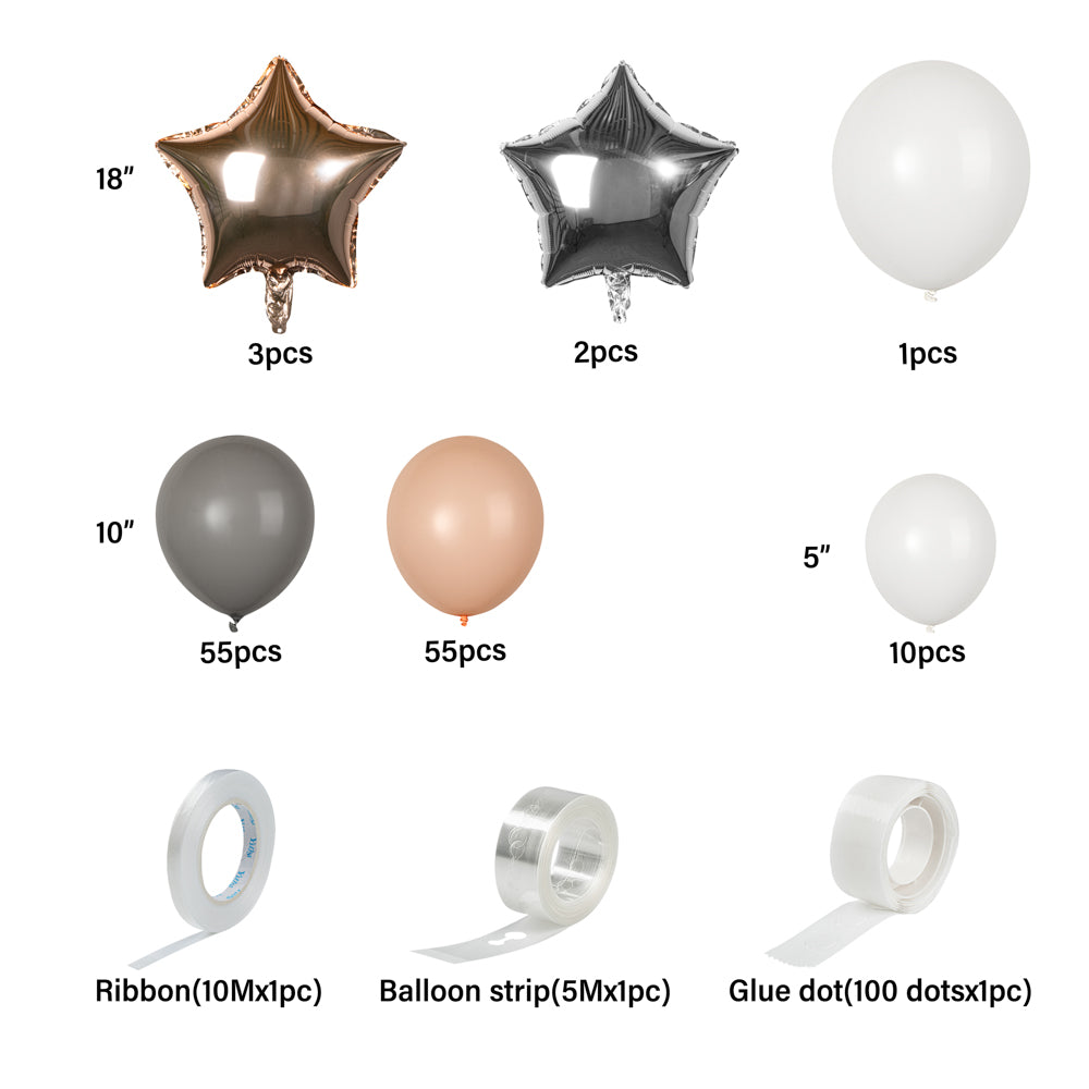 Balloonify Champagne Star Balloon Arch / Garland Kit - 129 Pieces - 1 count box