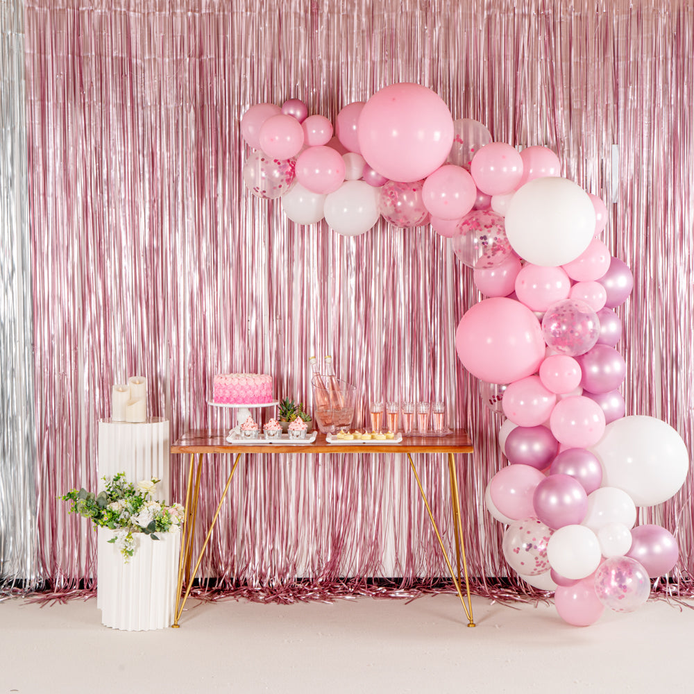 Balloonify Metallic Pink and White Balloon Arch / Garland Kit - 106 Pieces - 1 count box