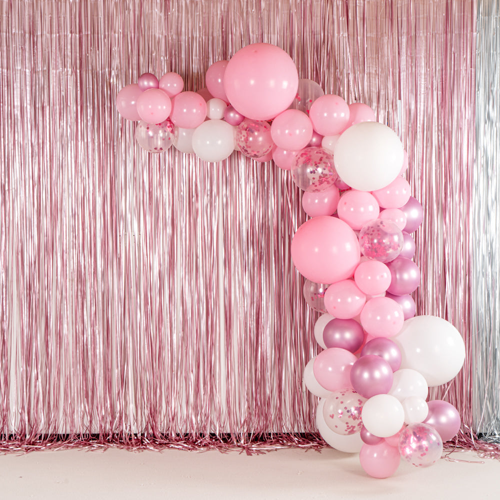 Balloonify Metallic Pink and White Balloon Arch / Garland Kit - 106 Pieces - 1 count box
