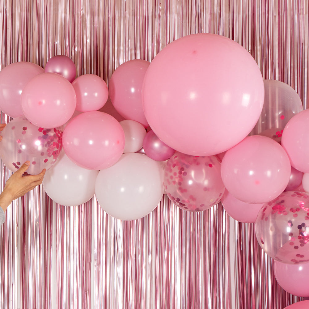 Balloonify Metallic Pink and White Balloon Arch / Garland Kit - 106 Pieces - 1 count box