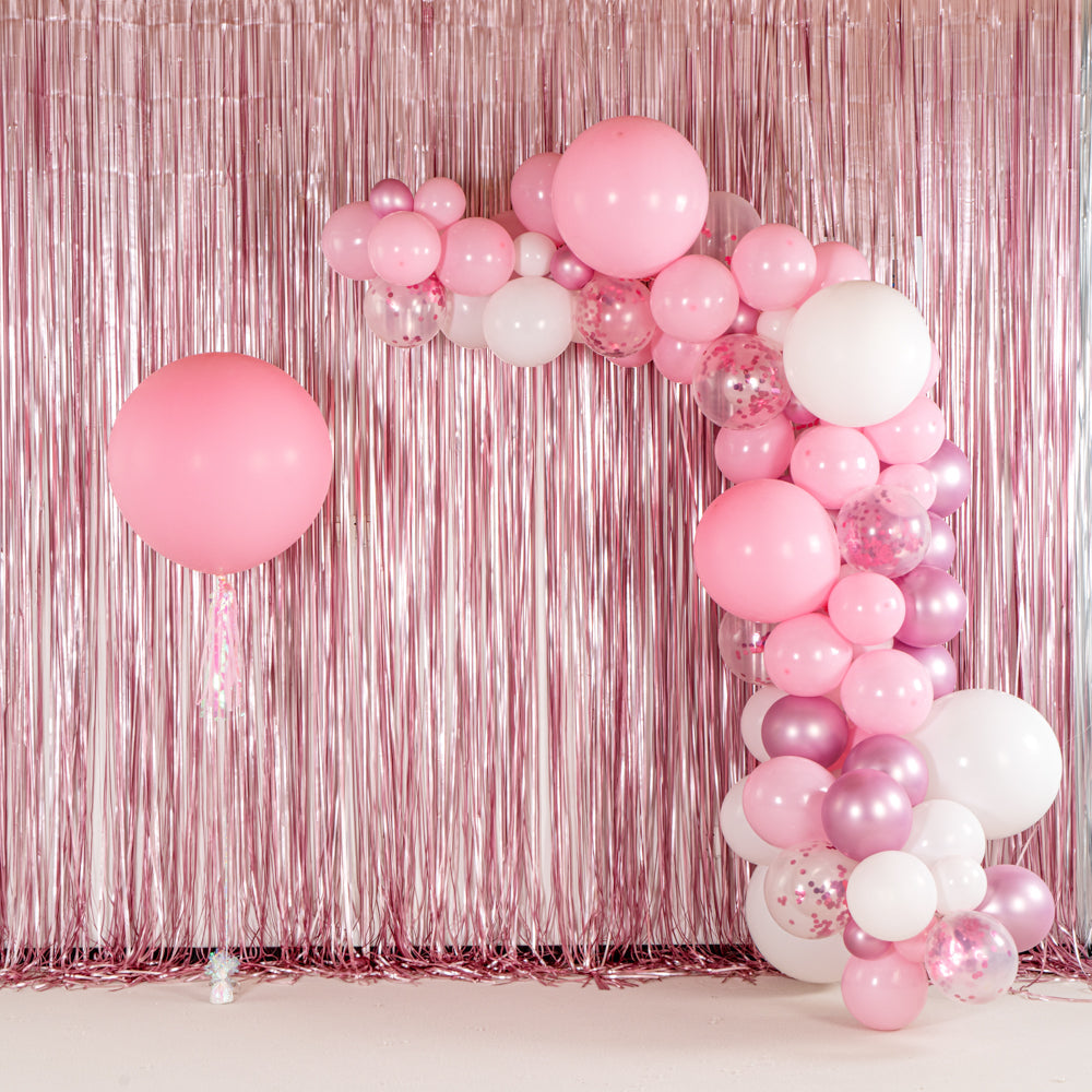 Balloonify Metallic Pink and White Balloon Arch / Garland Kit - 106 Pieces - 1 count box