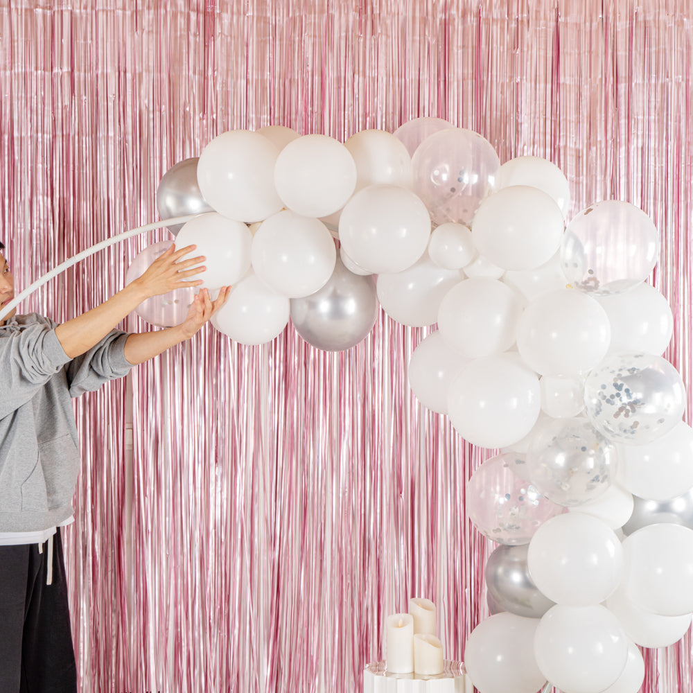Balloonify White and Silver Balloon Arch / Garland Kit - 72 Pieces - 1 count box