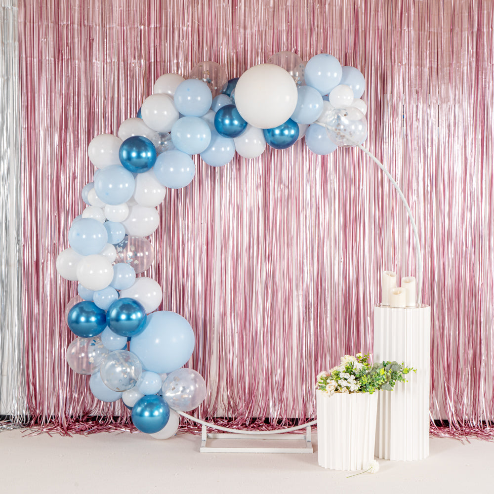 Balloonify Metallic Blue, White and Silver Balloon Arch / Garland Kit - 104 Pieces - 1 count box