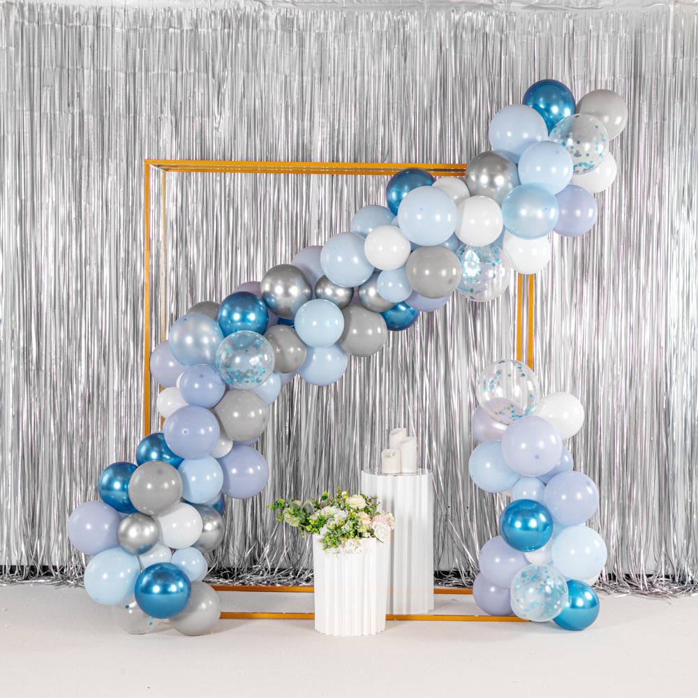 Balloonify Confetti Blue and Gray Balloon Arch / Garland Kit - 129 Pieces - 1 count box