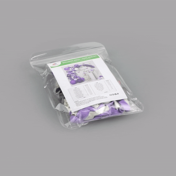 Balloonify Confetti Purple and White Balloon Arch / Garland Kit - 124 Pieces - 1 count box