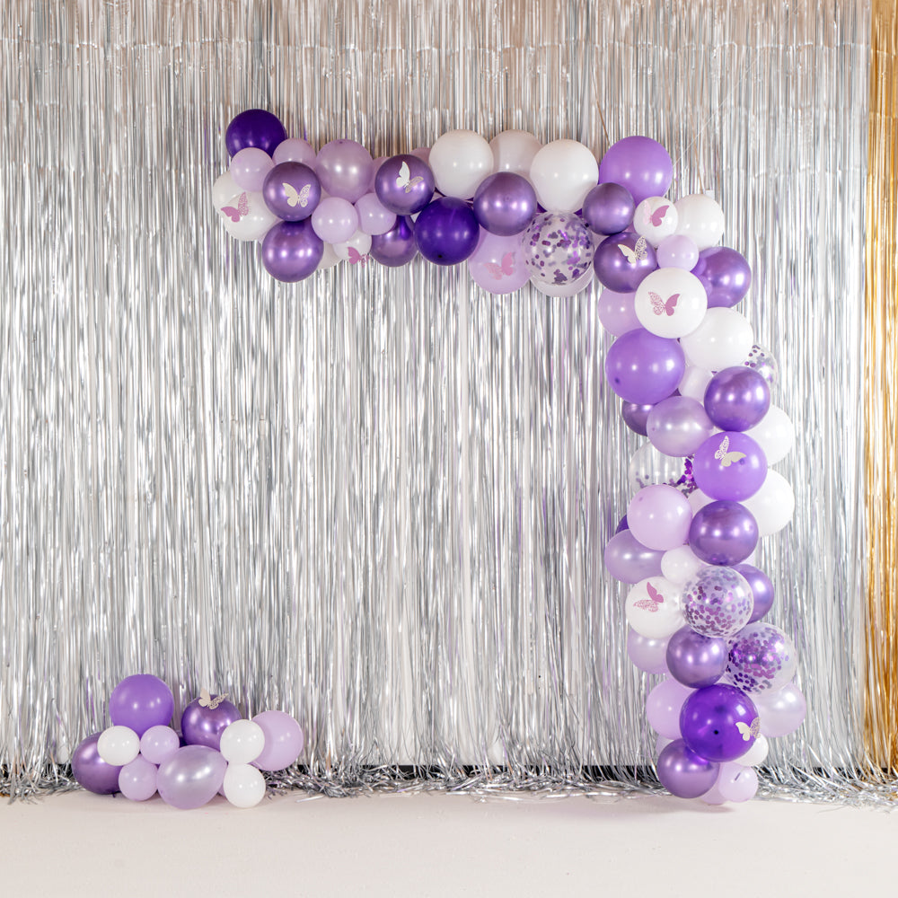 Balloonify Confetti Purple and White Balloon Arch / Garland Kit - 124 Pieces - 1 count box