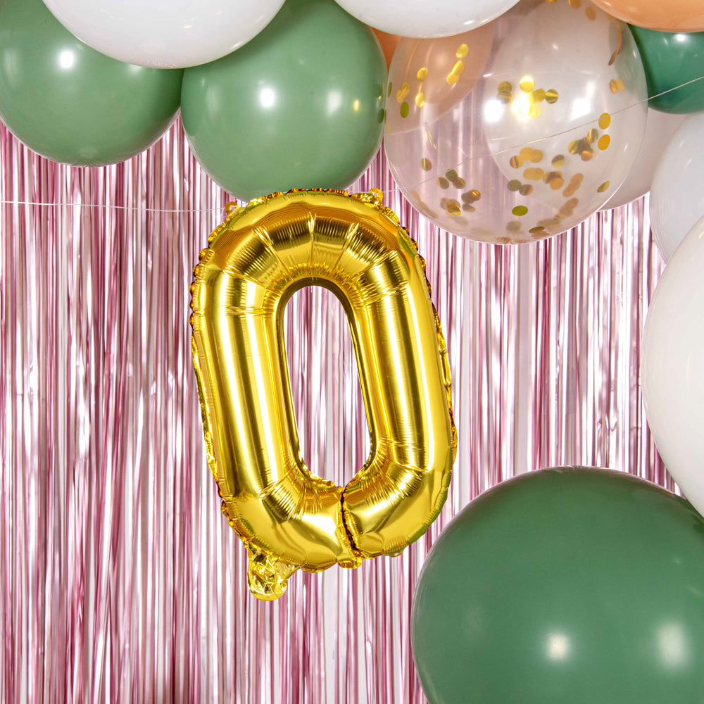 Balloonify Gold Mylar Number 0 Balloon - 16" - 1 count box