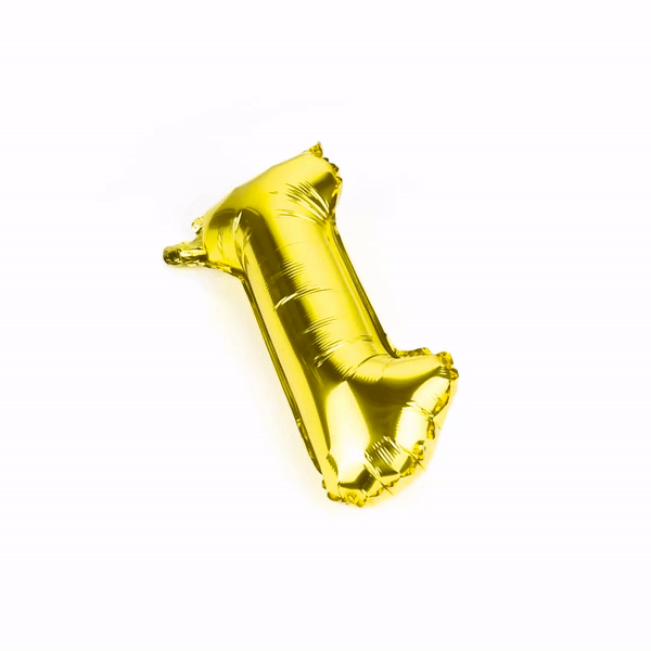 Balloonify Gold Mylar Number 1 Balloon - 16" - 1 count box