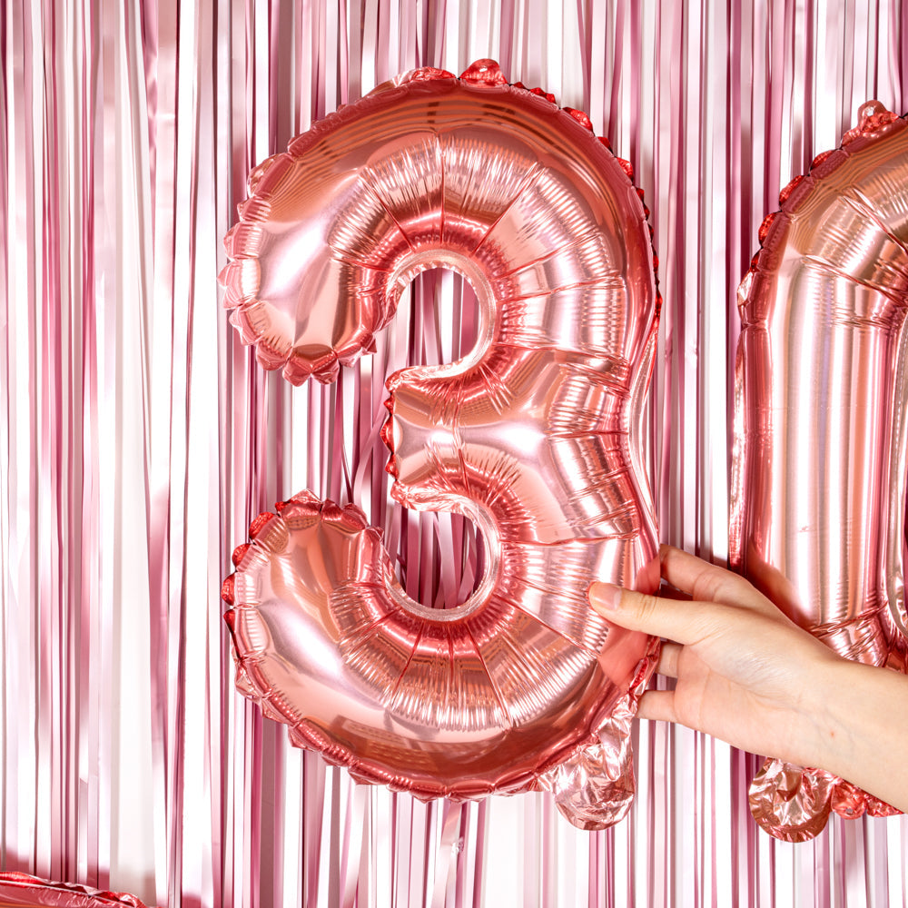 Balloonify Rose Gold Mylar Number 3 Balloon - 16" - 1 count box