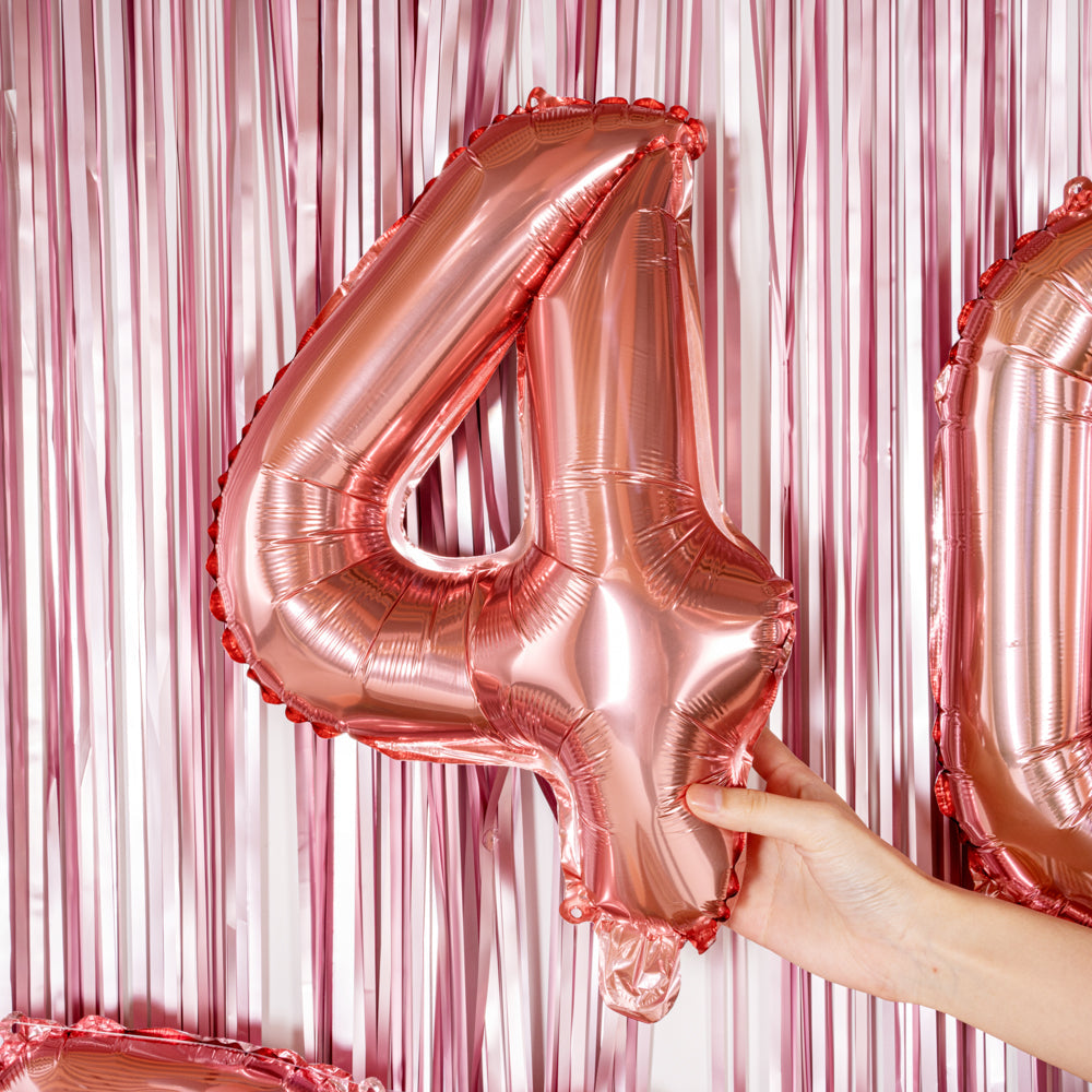 Balloonify Rose Gold Mylar Number 4 Balloon - 16" - 1 count box