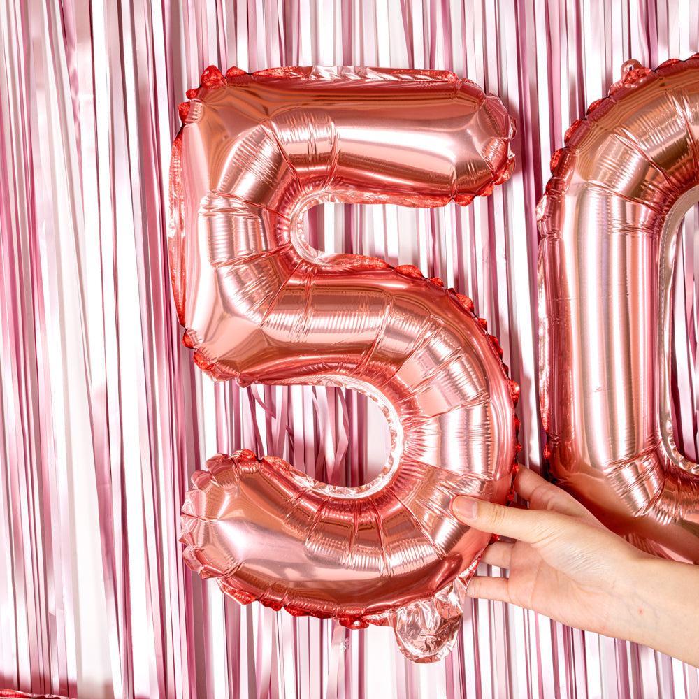 Balloonify Rose Gold Mylar Number 5 Balloon - 16" - 1 count box