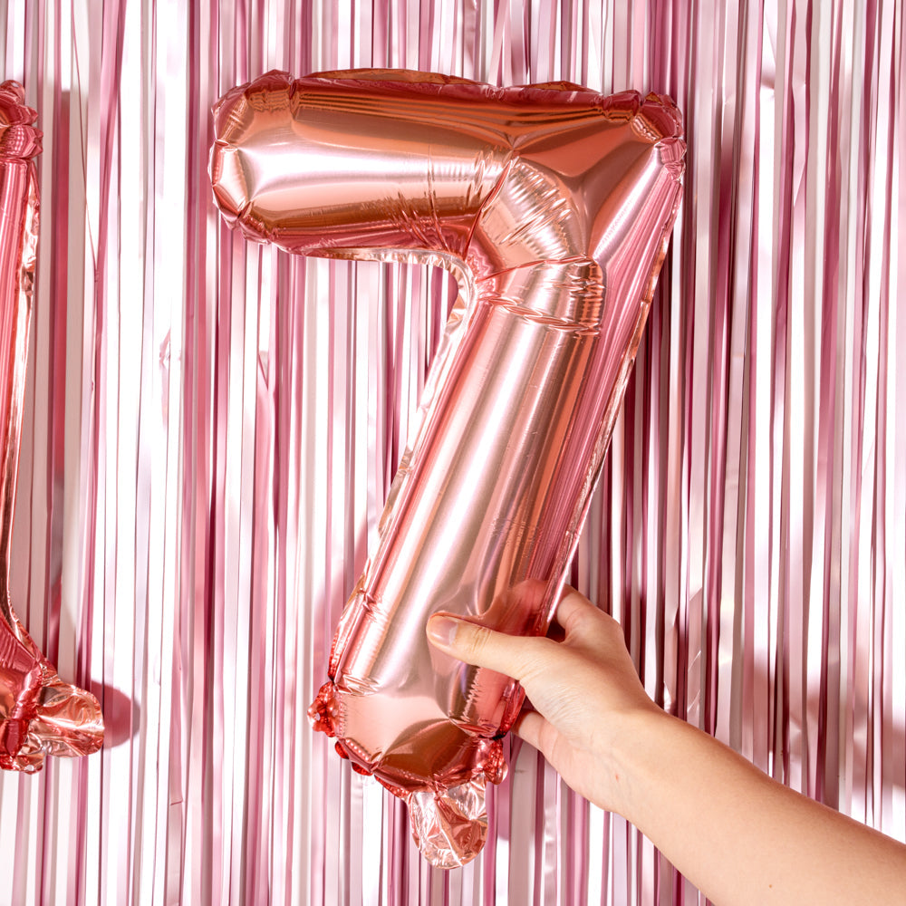 Balloonify Rose Gold Mylar Number 7 Balloon - 16" - 1 count box